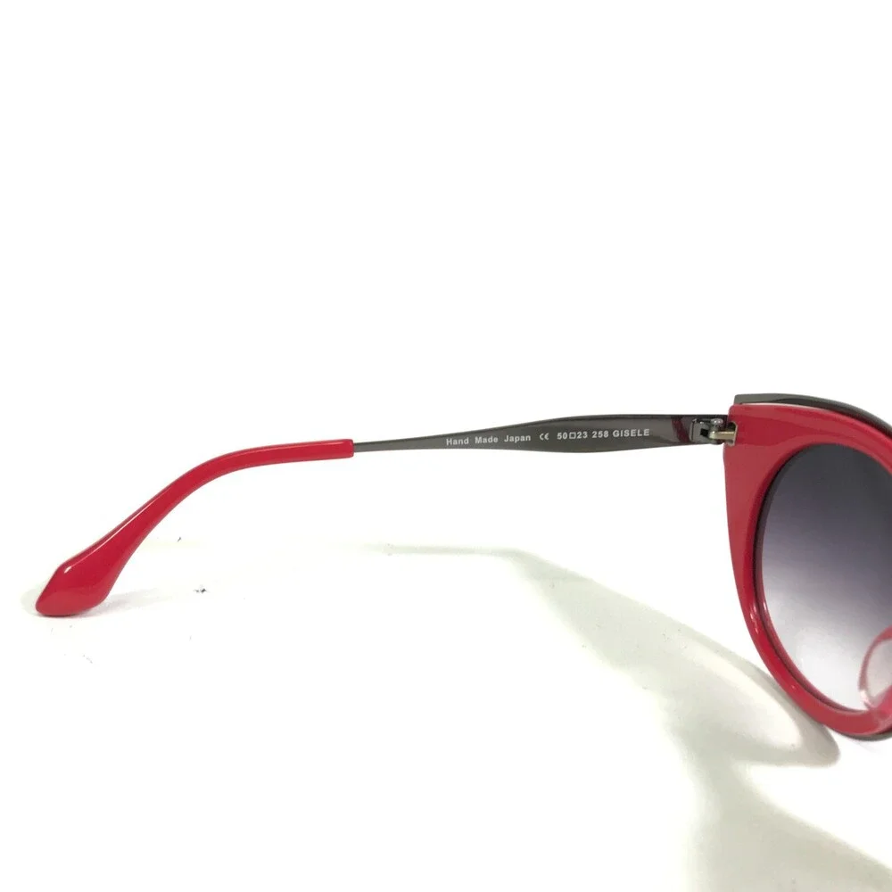 Morgenthal Frederics Sunglasses 258 GISELE Red Silver Cat Eye Frames Purple Lens - Picture 8 of 10